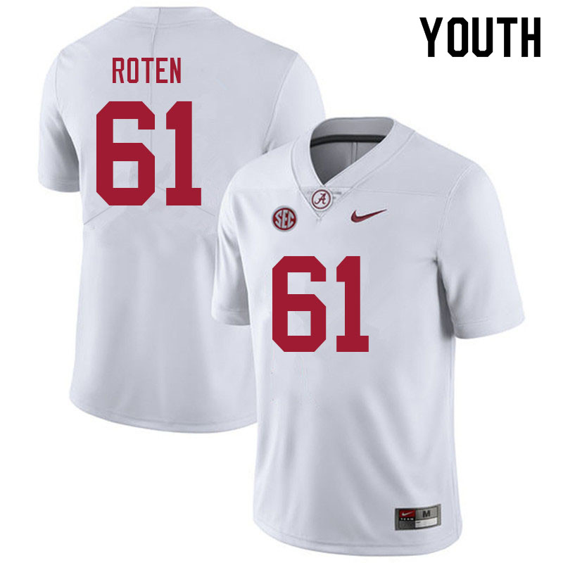 Alabama Crimson Tide Youth Graham Roten #61 White NCAA Nike Authentic Stitched 2021 College Football Jersey OW16H72OF